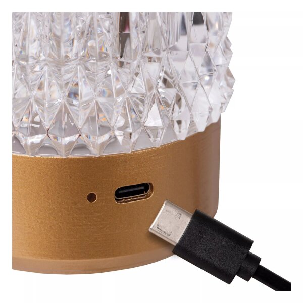 LED Akku Tischlampe 3-er Set Gold Touch dimmbar 10,3 cm