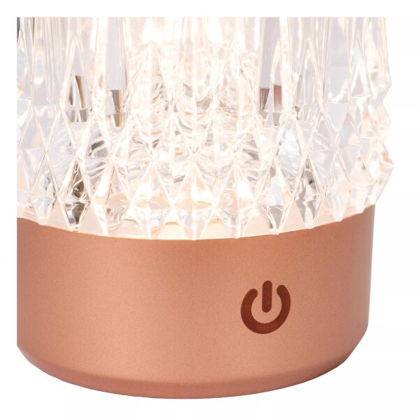 LED Akku Tischlampe 3-er Set Kupfer Touch USB dimmbar