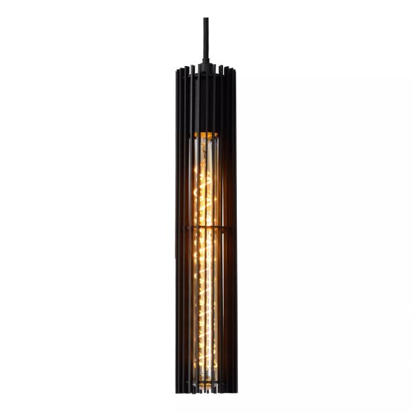 Pendelleuchte Metall Schwarz 100 cm lang E27 5-flammig