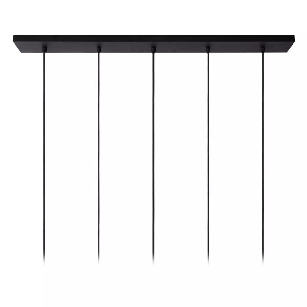 Pendelleuchte Metall Schwarz 100 cm lang E27 5-flammig