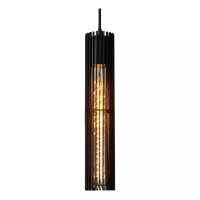 Pendelleuchte Metall Schwarz 100 cm lang E27 5-flammig