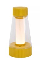 LED Akku Tischleuchte Ockergelb IP44 USB 12 h dimmbar