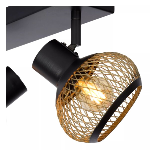 Deckenspot Industrial Schwarz Gold E14 L:26 cm flexibel