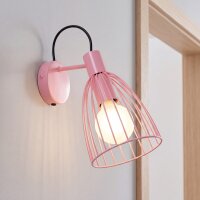 Wandstrahler Kinder Pink Metall E27 schwenkbar B:15 cm
