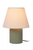 Nachttischleuchte Stoff Keramik Beige Grün E14 27 cm