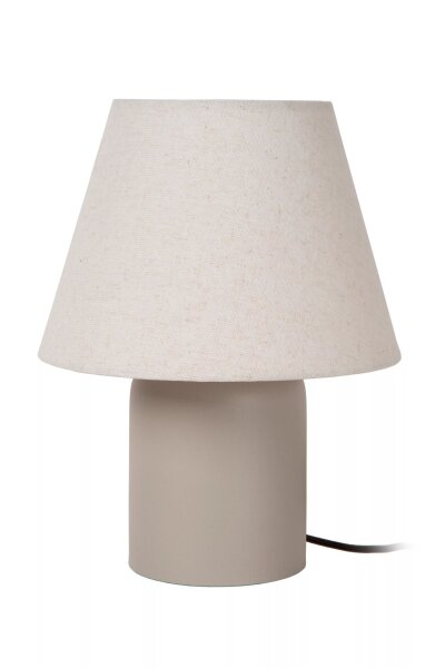 Nachttischleuchte Stoff Keramik Beige E14 27 cm klein