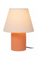 Tischleuchte Stoff Keramik Beige Terrakotta E14 27 cm