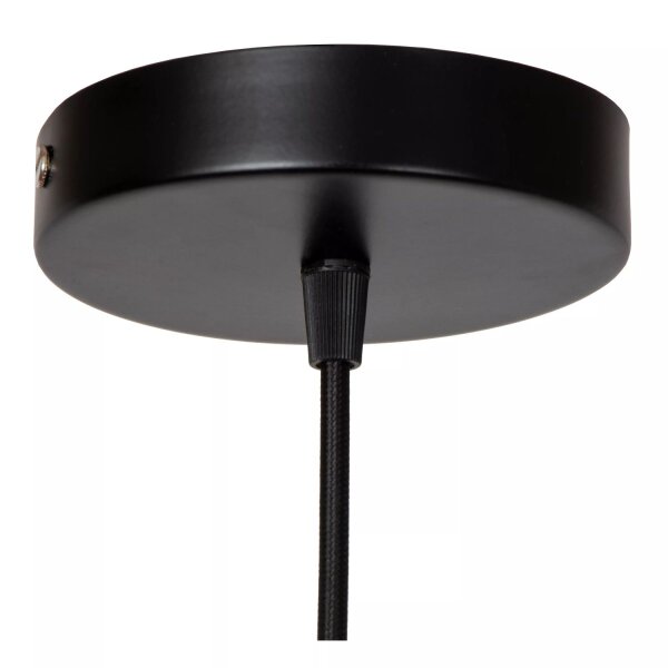 Runde Pendelleuchte Seegras Schwarz E27 Ø47 cm Modern