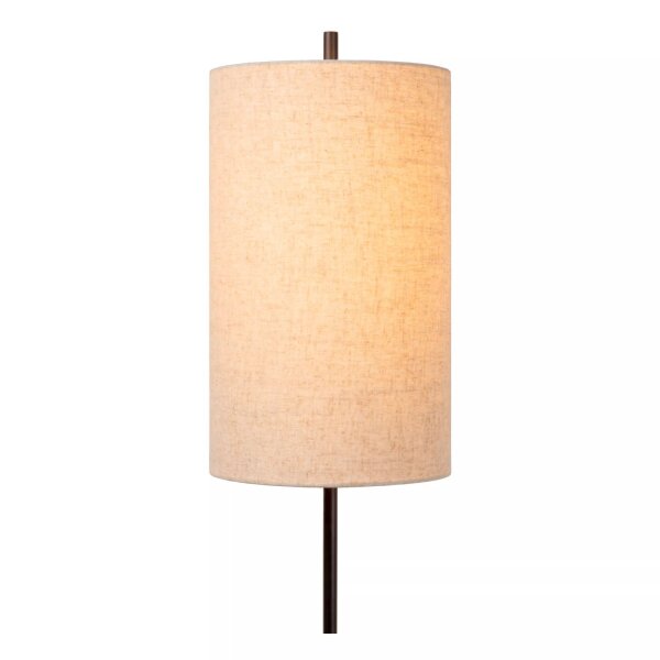 Stehleuchte Stoffschirm Metall Beige Schwarz 165 cm