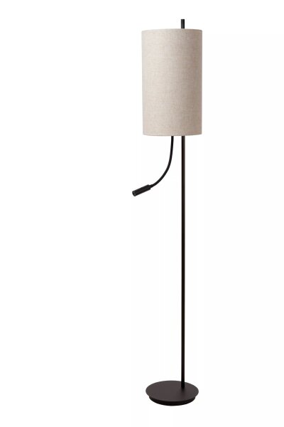 Stehleuchte Stoff Metall Beige Schwarz Leselicht 165 cm