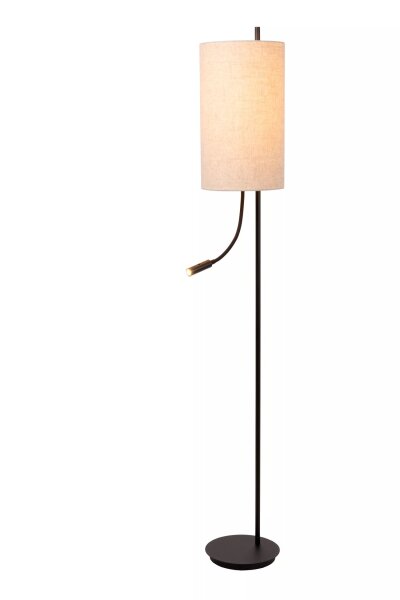 Stehleuchte Stoff Metall Beige Schwarz Leselicht 165 cm