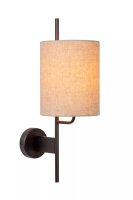 Wandlampe Stoffschirm Metall Beige Schwarz E27 H:50 cm