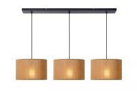 Hängelampe Bambus Metall Schwarz E27 113 cm 3-flmg