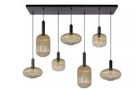 Hängelampe Glas Metall Bernstein Schwarz E27 150 cm