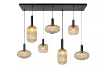Hängelampe Glas Metall Bernstein Schwarz E27 150 cm