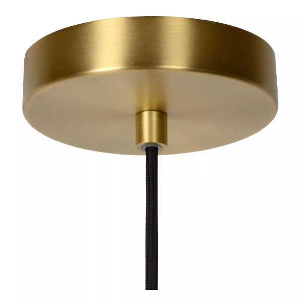 Runde Hängelampe Glas Metall Bernstein Gold E27 Ø20 cm