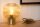 Tischlampe Glasschirm Metall Bernstein Gold E27 24,5 cm