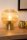 Tischlampe Glasschirm Metall Bernstein Gold E27 24,5 cm