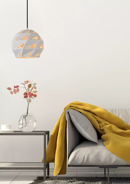 Stylische Hängeleuchte Metall Weiß Ø25 cm E27 Modern
