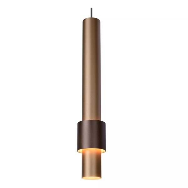 LED Hängeleuchte Gold Kaffeebraun B:28 cm 2700 K 3-flmg