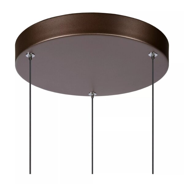 LED Hängeleuchte Gold Kaffeebraun B:28 cm 2700 K 3-flmg