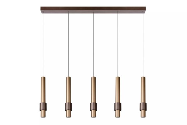 LED Hängeleuchte Gold Kaffeebraun 103 cm 2700 K 5-flmg
