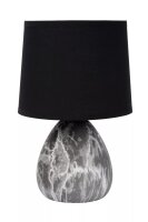 Tischleuchte Stoff Keramik Marmor Optik E14 25,5 cm