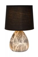 Tischleuchte Stoff Keramik Marmor Optik E14 25,5 cm