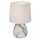 Tischlampe Stoff Keramik Marmor Optik Weiß E14 25,5 cm