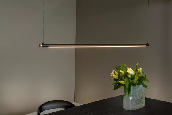 LED Hängelampe dimmbar Schwarz Gold 152 cm 2700-4000 K