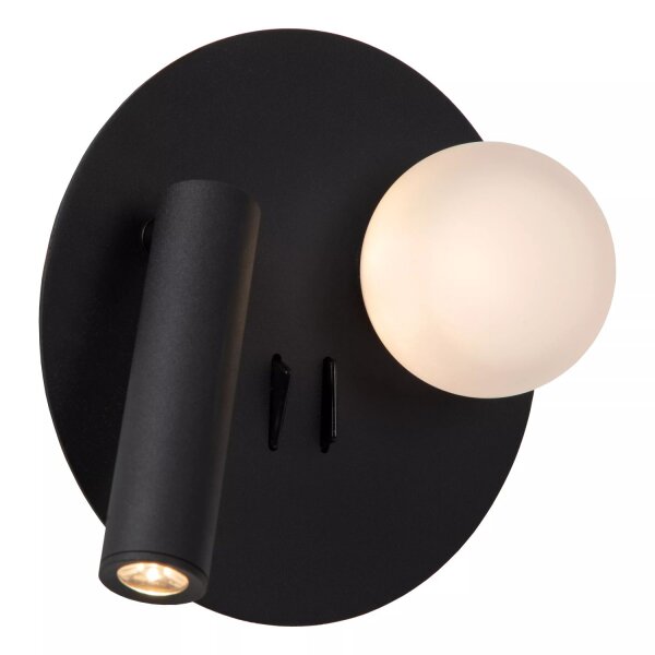 LED Wandleuchte Glaskugel Metall Spot flexibel 3000 K