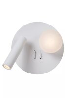 LED Wandleuchte Glaskugel Weiß Spot flexibel 4 W...