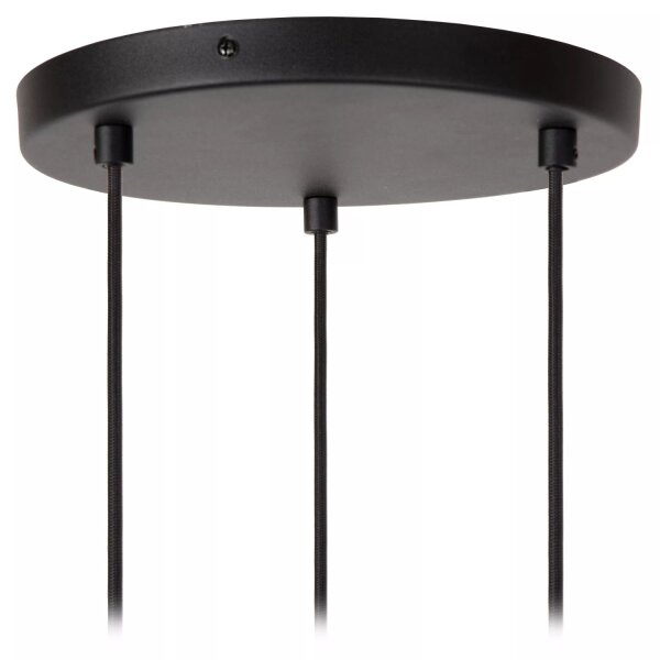 Hängelampe Stoff Metall Schwarz B:46 cm E27 3-flammig