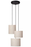 Hängelampe Stoff Metall Beige Schwarz B:46 cm E27