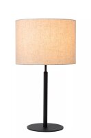 Tischlampe Stoffschirm Loft Beige Schwarz E27 50,5 cm