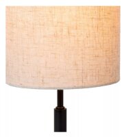 Tischlampe Stoffschirm Loft Beige Schwarz E27 50,5 cm