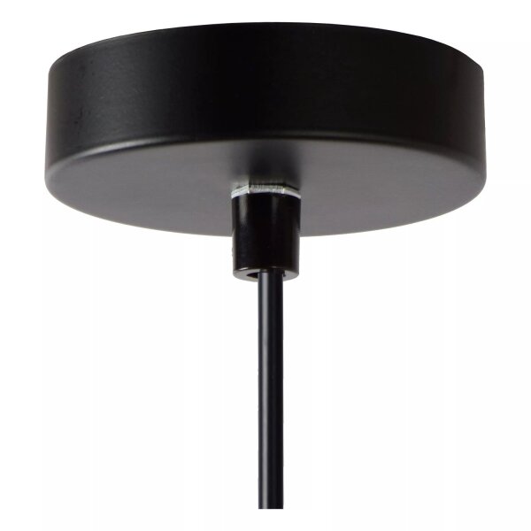 Pendelleuchte Rauchglas Metall Schwarz E27 rund Ø25 cm