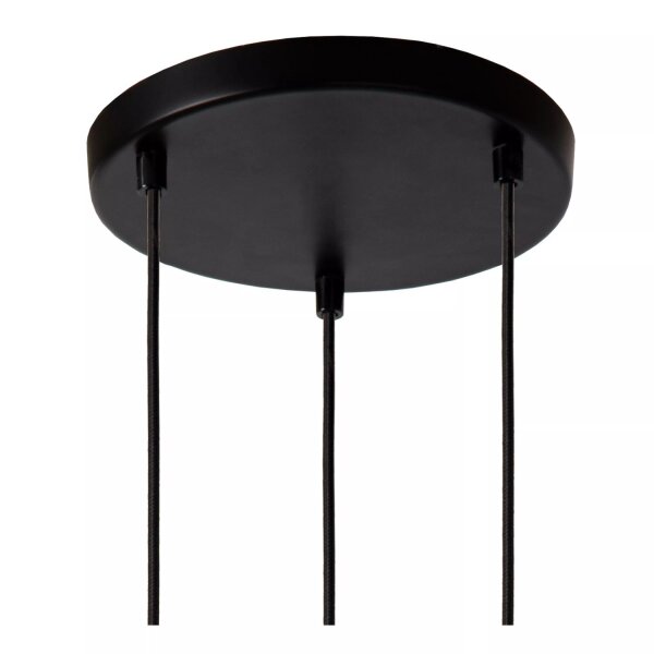 Pendelleuchte Glas Metall Weiß Schwarz E27 B:46 cm