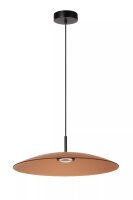 Runde LED H&auml;ngeleuchte Glas Bernstein &Oslash;60 cm 2700 K
