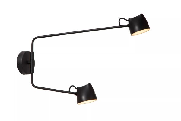 LED Wandspot flexibel Schwarz H:54 cm 2700 K 2-flammig