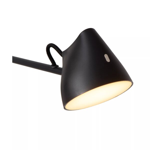 LED Wandspot flexibel Schwarz H:54 cm 2700 K 2-flammig