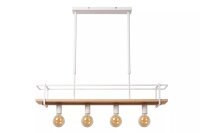 Pendelleuchte Vintage Holz Metall Weiß 100 cm 4-flmg