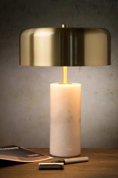 Tischleuchte Marmor Metall Marmor Gold 36,5 cm 3-flmg