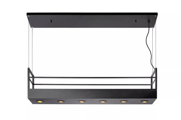 Schwarze Hängelampe Metall 110 cm lang GU10 akzentuiert