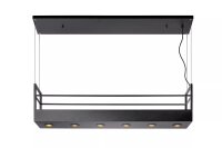 Schwarze Hängelampe Metall 110 cm lang GU10 akzentuiert