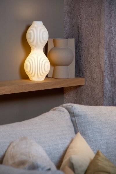 Porzellan Tischlampe Weiß E14 40,2 cm Modern dekorativ