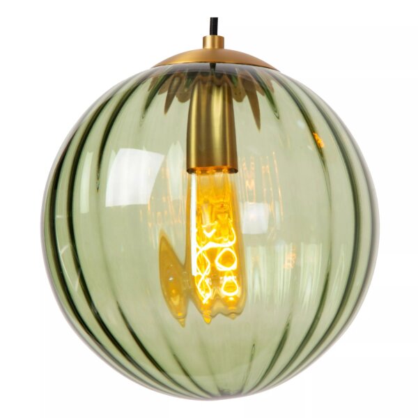 Hängelampe Glas Grün Bernstein L:35 cm E27 3-flammig
