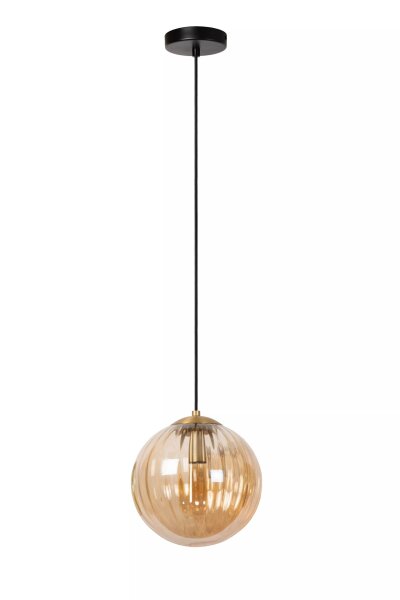 Hängelampe Glaskugel Bernstein E27 Ø25 cm rund blendarm