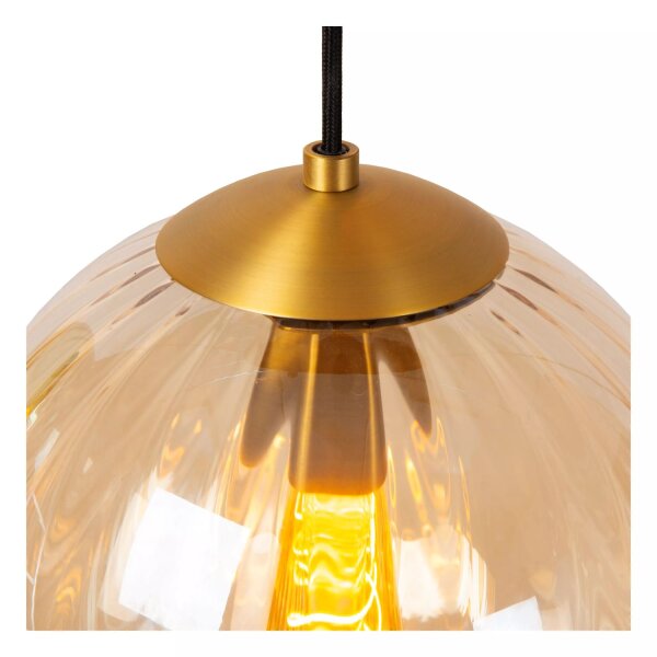 Hängelampe Glaskugel Bernstein E27 Ø25 cm rund blendarm