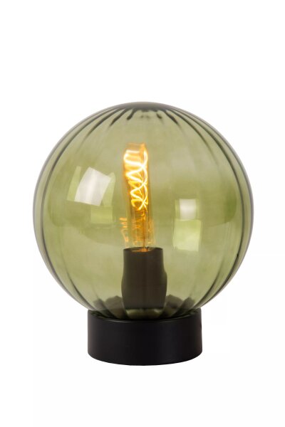 Runde Tischlampe Glaskugel Grün E27 29 cm blendarm